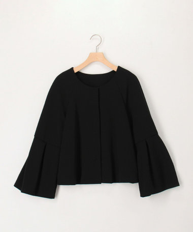 カットジョーゼットノーカラーブルゾン