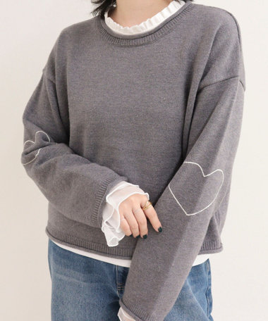［FREDY＆GLOSTER限定 TIME SALE！］《WEB限定》ハートステッチニットプルオーバー