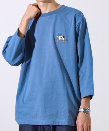 【GLOSTER/グロスター】デジブル 七分袖Tシャツ ドット刺繍