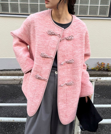 圧縮ニットチャイナコート