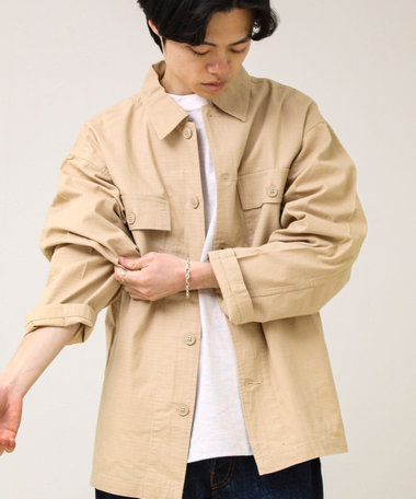 【デニム/リップストップ】ミリタリーオーバーシャツ