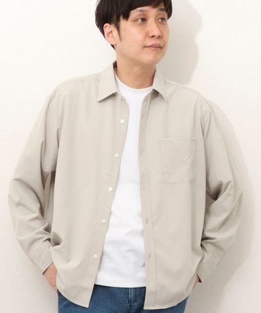 ドットメッシュ　レギュラーカラーシャツ