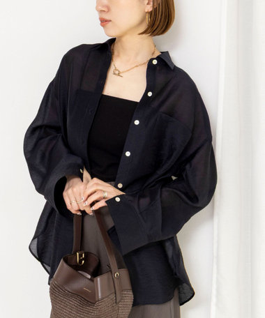 ウォッシャブルセルロースシルクシアーシャツ