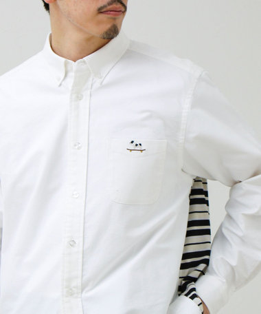 【フレブル刺繍】ボタンダウン コンビシャツ