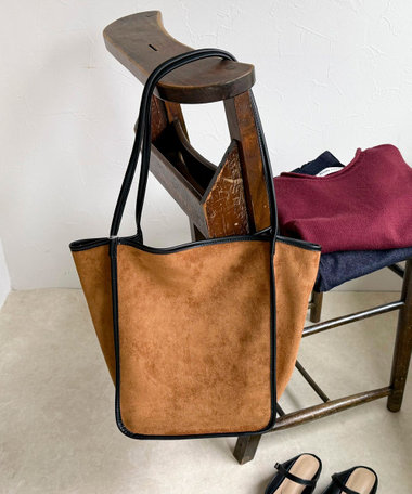 【VELETTO /ベロット】パイピングスエードトートポーチ付バッグ