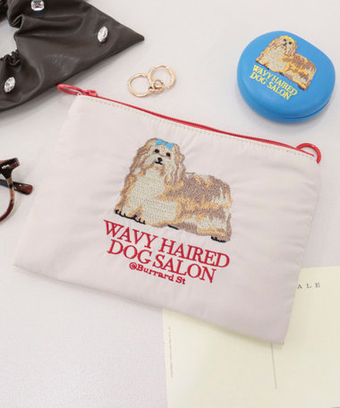 【JOli JOli/ジョリジョリ】刺しゅうフラットポーチ