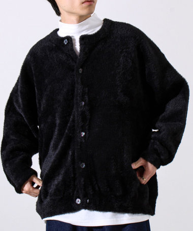 モヘヤライク シャギークルーネックカーディガン