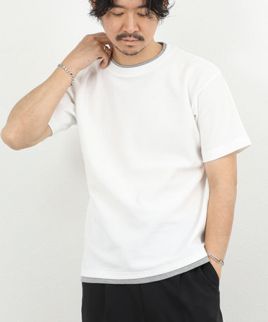 ケーブルニットダブルカラーTee 26SS