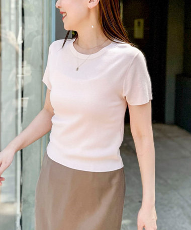 《手洗い可能/アンサンブル対応》マルチファンクション総針半袖プルオーバー