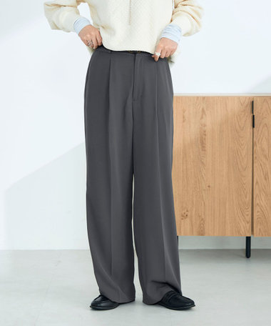 【オン・オフ対応/高身長サイズあり】とろみツイルタックスラックス