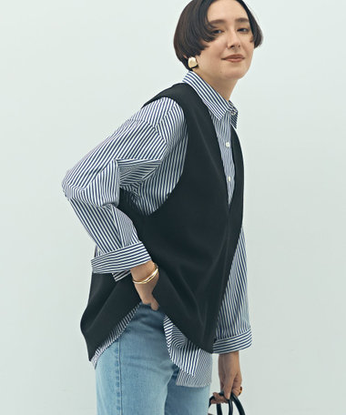 ウォッシャブルストレッチジャージベスト