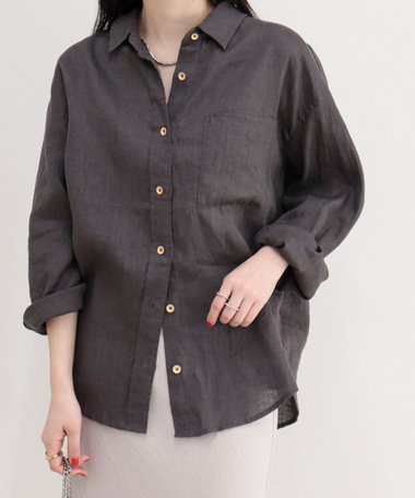 LINEN100 2WAYカシュクールシャツ