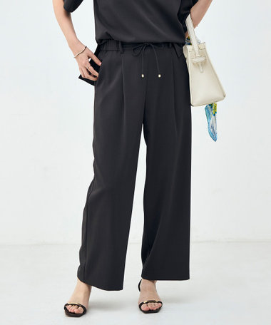 《セットアップ対応》ウォッシャブルイージーツイルセミワイドパンツ