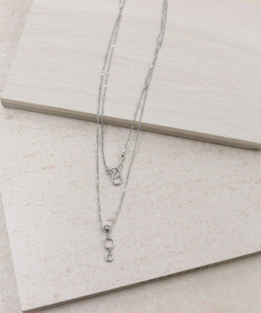 キラキラチェーンフックロングネックレス