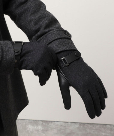 ［WEB限定 SPECIAL SALE！］レザーフランネルコンビグローブ