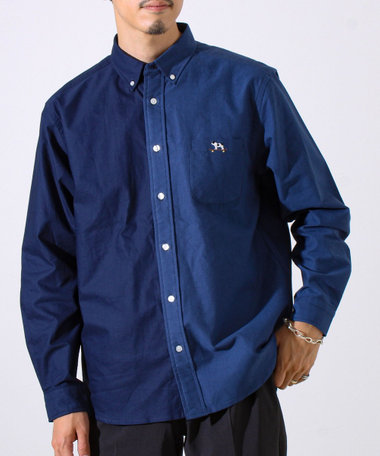 【定番×遊び心】フレブル刺繍BDシャツ 無地/クレイジーパターン