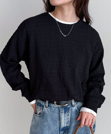 ラウンドヘムカットブラウス