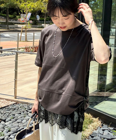 シルケットサイドロールアップT