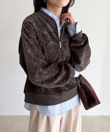 モールニットソーハーフジッププルオーバー