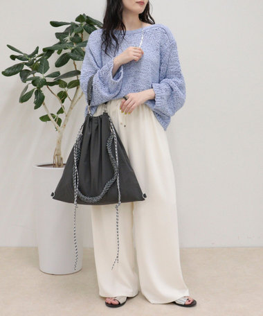 ドロストハンドル巾着トート