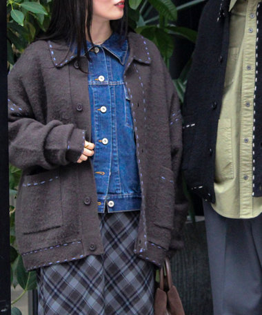 【ユニセックス対応】ハンドステッチニットジャケット