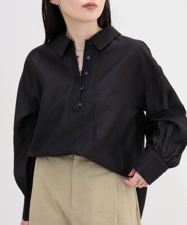 ［WEB限定 SPECIAL PRICE！］リネン混シアースラブブラウス