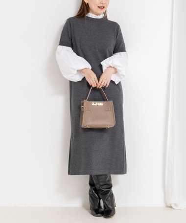 【MARILYN MOON/マリリーンムーン】14gwool 2way sleeve one-piece