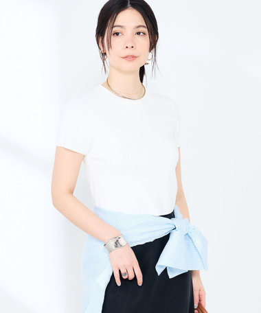 《手洗い可能/アンサンブル対応》マルチファンクション総針半袖プルオーバー