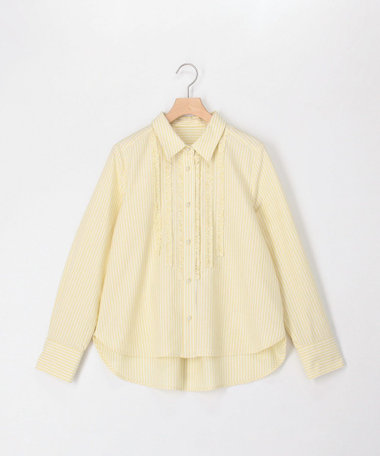 オックス前立てフリルシャツ