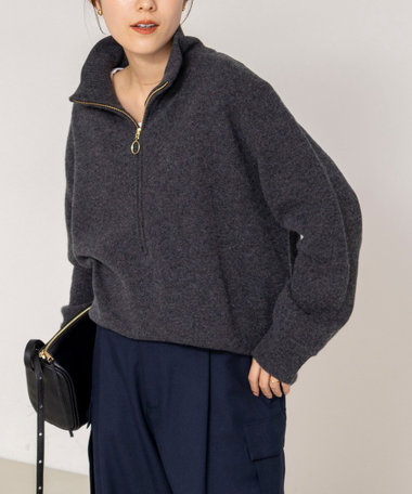 《手洗い可能》ハーフZIPプルオーバー