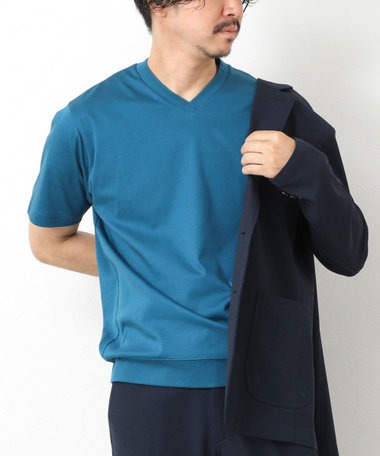 ［WEB限定 SPECIAL PRICE！］《ビジカジ対応》シルケットスムース Vネック ドレスTシャツ 25SS