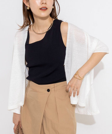 《手洗い可能》フレンチリネンボレロカーデ