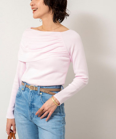 《手洗い可能》イレギュラーネックオフショルプルオーバー