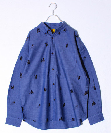 【COBMASTER/コブマスター】シャンブレー総柄プリントB.Dシャツ