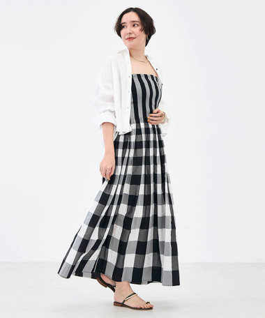 【KIRYU】ウォッシャブルシャーリングギンガム2WAYワンピース