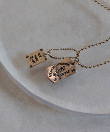 アンティークタグネックレス