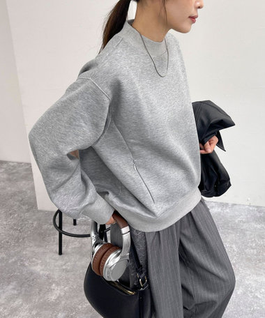 ダンボールニットモックネックプルオーバー（4-0331-6-23-011