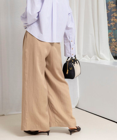 【WEB＆一部店舗限定サイズアイテム】ウォッシャブルセルロースワイドパンツ