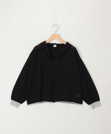 フード地柄7分袖はおり