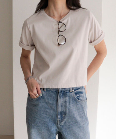 シルケットスムースクロップドTシャツ