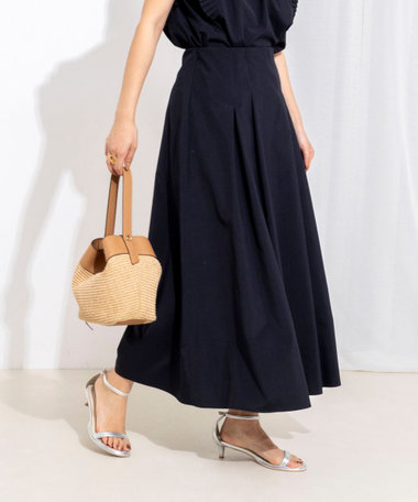 【一部WEB限定色アイテム】ウォッシャブル高機能タックフレアースカート