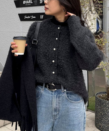 ふわふわ起毛ニットカーディガン