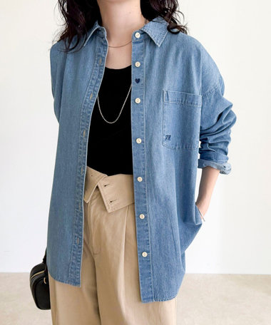 ノーリーズ NOLLEY’S 24SS 袖ボリュームショート丈デニムシャツ 3-0268-9-01-073 インディゴ サイズ：F ブラウス｜トップス｜NOLLEY'S MALL（ノーリーズ モール）