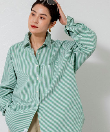 【MAQWEL/マクウェル】ウォッシャブルストライプシャツ