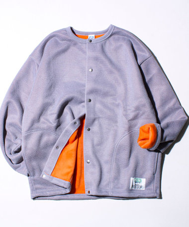 【DISCUS】UNISEX インレイ裏シャギーボンディング配色 クルーカーデ