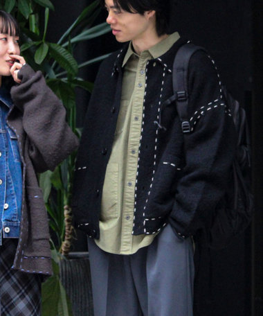 【ユニセックス対応】ハンドステッチニットジャケット