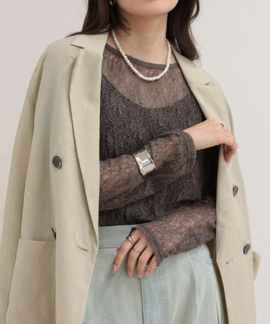 シアーレースロンTシャツ