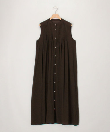 麻調シアーボイルピンタックワンピース