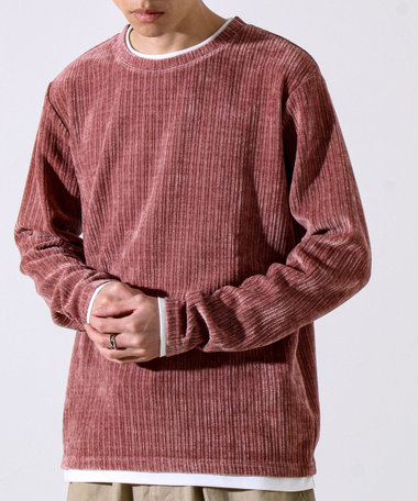 【重ね着見えで即サマになる】カットコール フェイクレイヤードロンT