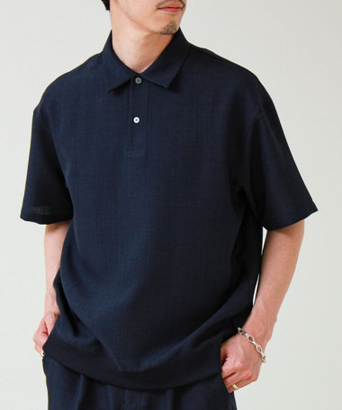 【セットアップ対応】リネンライクキャンバスポロ